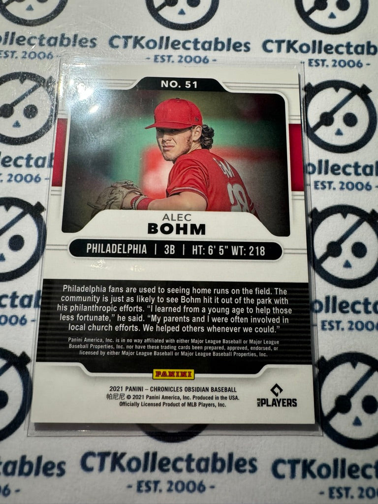 2021 Chronicles MLB Baseball Obsidian Alec Bohm Rookie Card RC #51