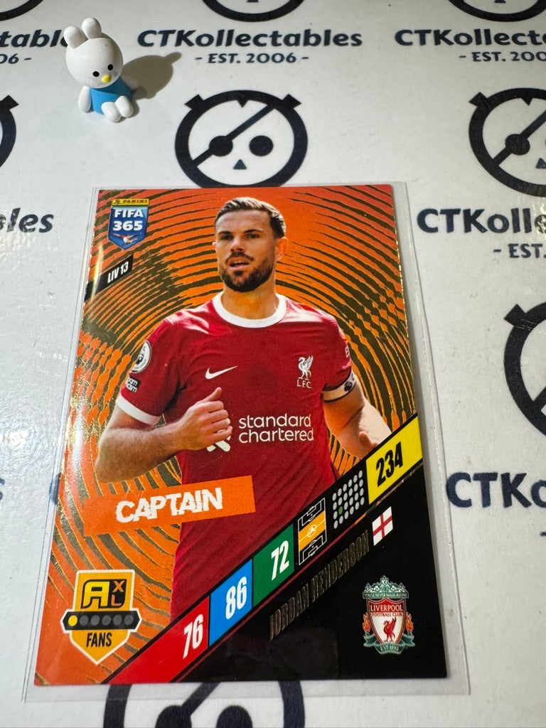2024 PANINI ADRENALIN XL FIFA 365 JORDAN HENDERSON #LIV 13 SOCCER CARD