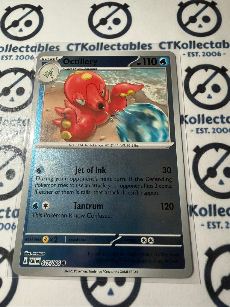 Octillery Reverse Holo Mega Evolution Chaos Rising #017/086 Pokemon