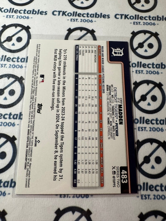 2025 Topps Series 2 Baseball #483 Ty Madden Rookie Detroit Tigers RC