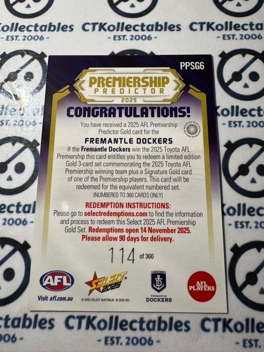 2025 AFL Footy Stars Premiership Predictor Freemantle Dockers #114/360