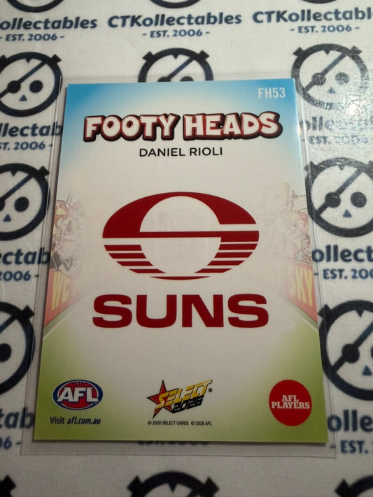 2026 Select AFL Footy Stars Footy Heads FH53 Daniel Rioli Suns