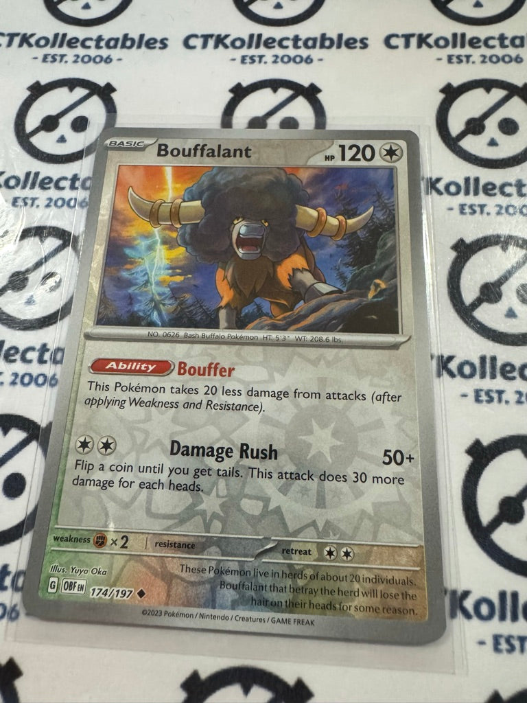 Bouffalant Reverse Holo #174/197 2023 Obsidian Flames Pokemon Card