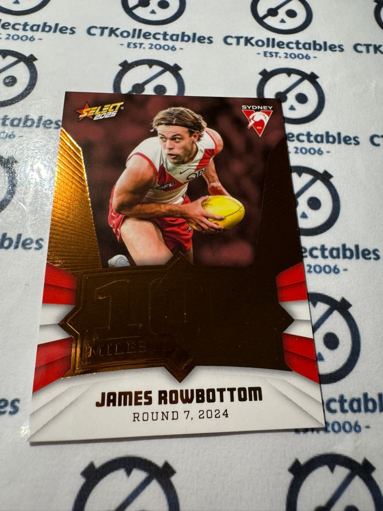 2025 AFL Footy Stars Milestone James Rowbottom MG87 Swans