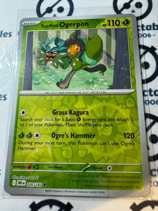 Mask Ogerpon Scarlet & Violet Destined Rivals #026/182 Reverse Holo Pokemon TCG