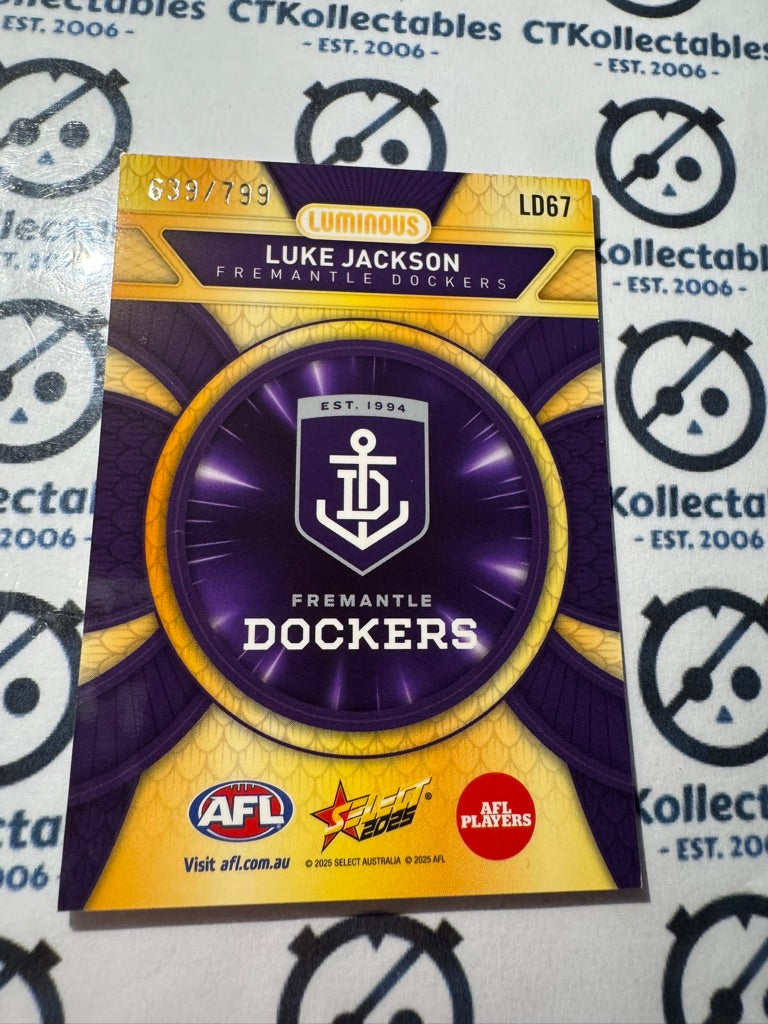 2025 AFL Footy Stars Luminous Luke Jackson Dragon Scales #639/799 Dockers LD67