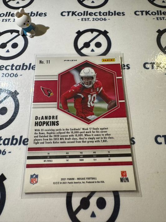 2021 PANINI NFL MOSAIC DEANDRE HOPKINS GREEN MOSAIC PRIZM #11 CARDINALS