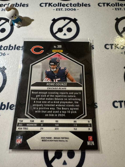 2024 PANINI NFL MOSAIC ROME ODUNZE RO0OKIE CARD RC #309 BEARS