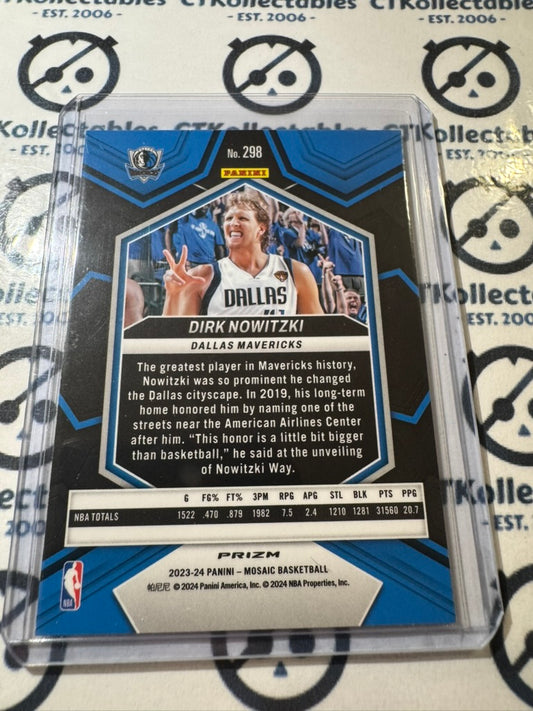 2023-24 NBA Panini Mosaic Dirk Nowitzki NBA Greats Mosaic Prizm #298 Dallas