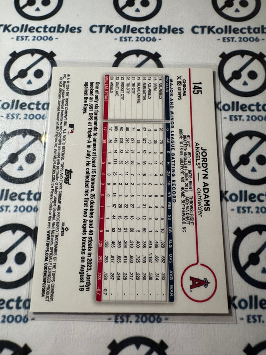 2024 Topps Chrome Baseball Jordyn Adams rookie card RC #145 Angels