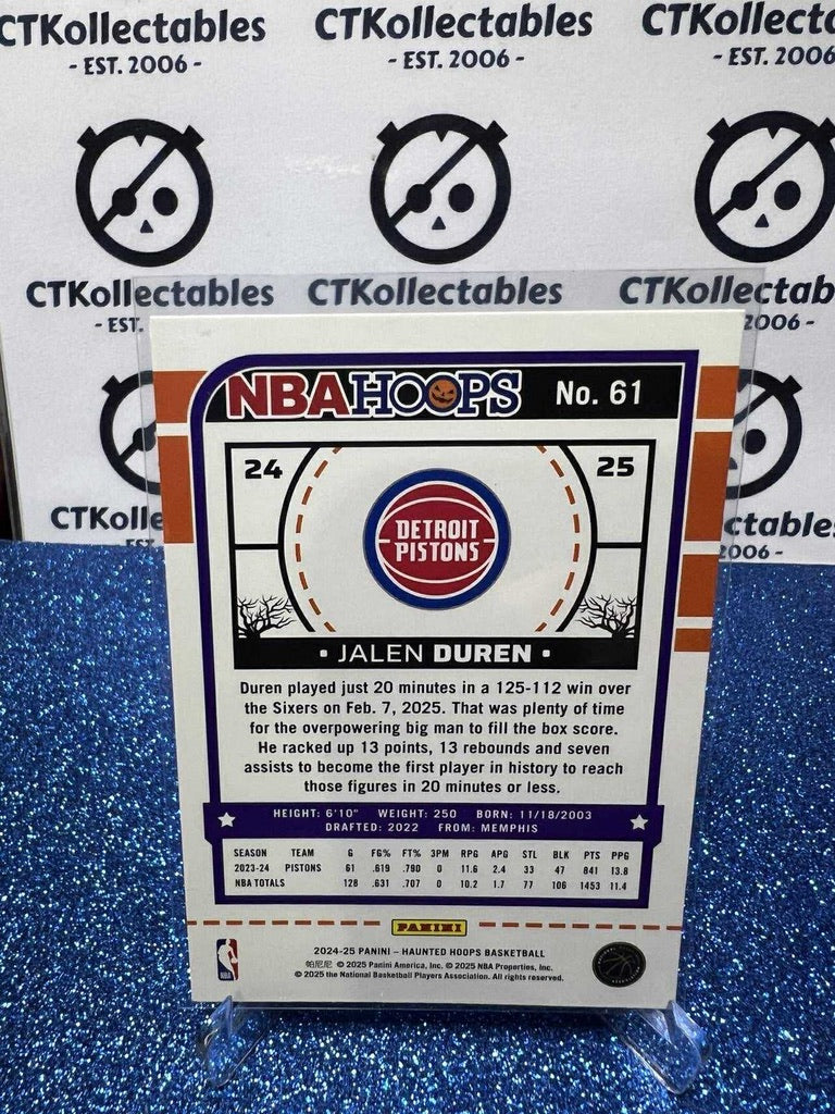 2024-25 Panini NBA HAUNTED HOOPS Orange Pumpkin #61 Jalen Duren Detroit Pistons