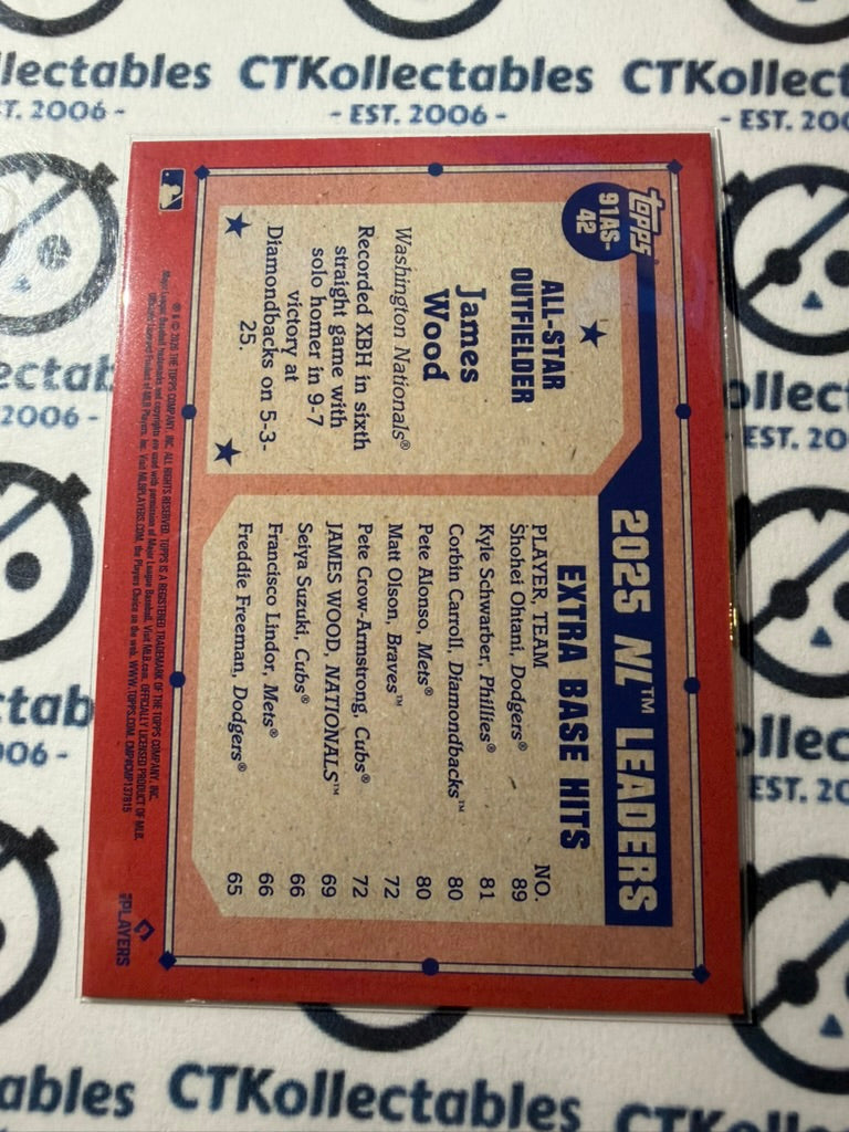 2026 Topps Series 2 - James Wood All-Star Silver Crackle Foil Nationals #91AS-42