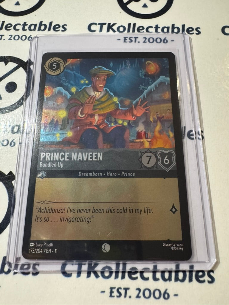 Disney Lorcana Winterspell 173/204 Prince Naveen – Bundled Up COLD FOIL C