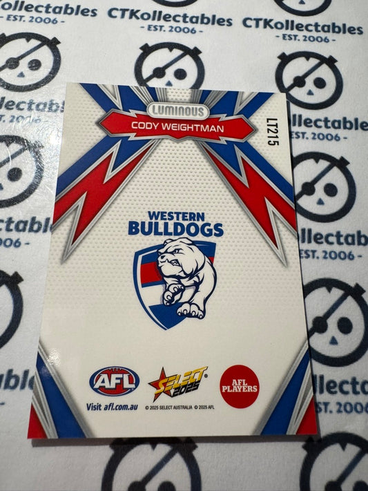2025 AFL Footy Stars Thunderbolt LT215 Cody Weightman Bulldogs
