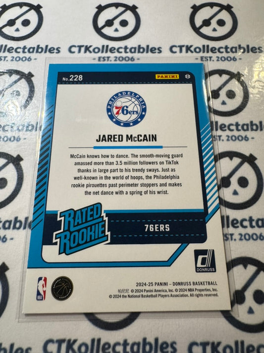 2024-25 NBA Panini Donruss Jared McCain Rated rookie RC #228 76ers