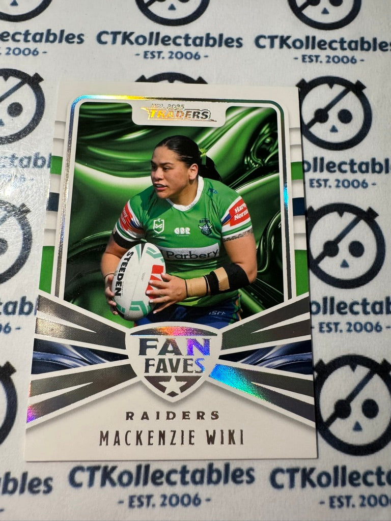 2025 NRL Traders Fan Faves FF 06/ 51 RAIDERS MACKENZIE WIKI