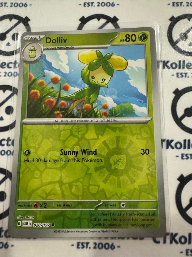 Dolliv Reverse Holo #020/197 2023 Obsidian Flames Pokemon Card
