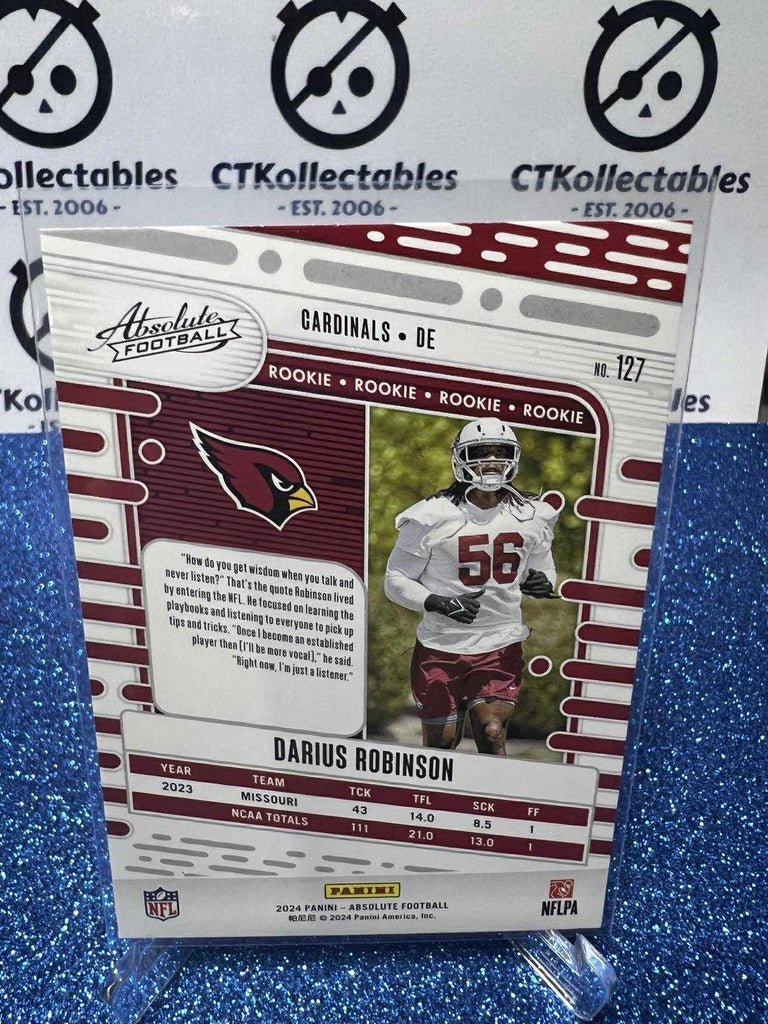 2024 NFL Panini Absolute Rookie RC #127 Darius Robinson Arizona Cardinals