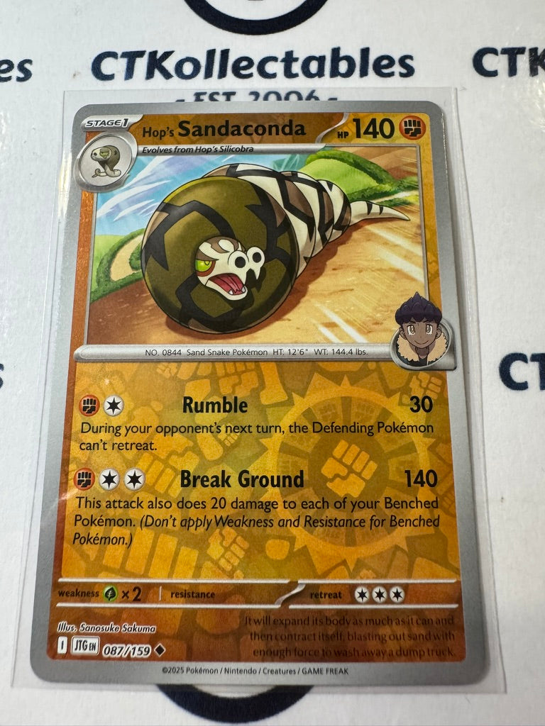 Hop's Sandaconda Reverse Holo #087/159 Journey Together Pokemon Card TCG