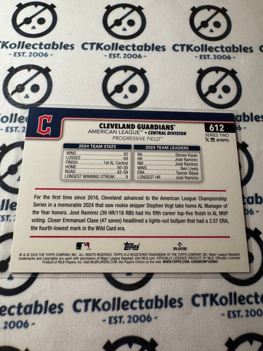 2025 Topps Series 2 Baseball Cleveland Guardians Team Card #612