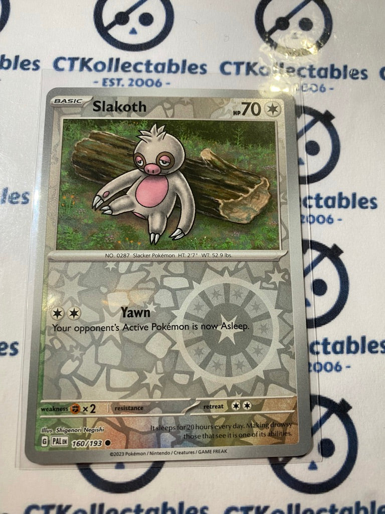 Slakoth Reverse Holo #160/193 2023 Paldea Evolved Pokemon Card CTKollectables Slakoth Reverse Holo #160/193 2023 Paldea Evolved Pokemon Card CTKollectables