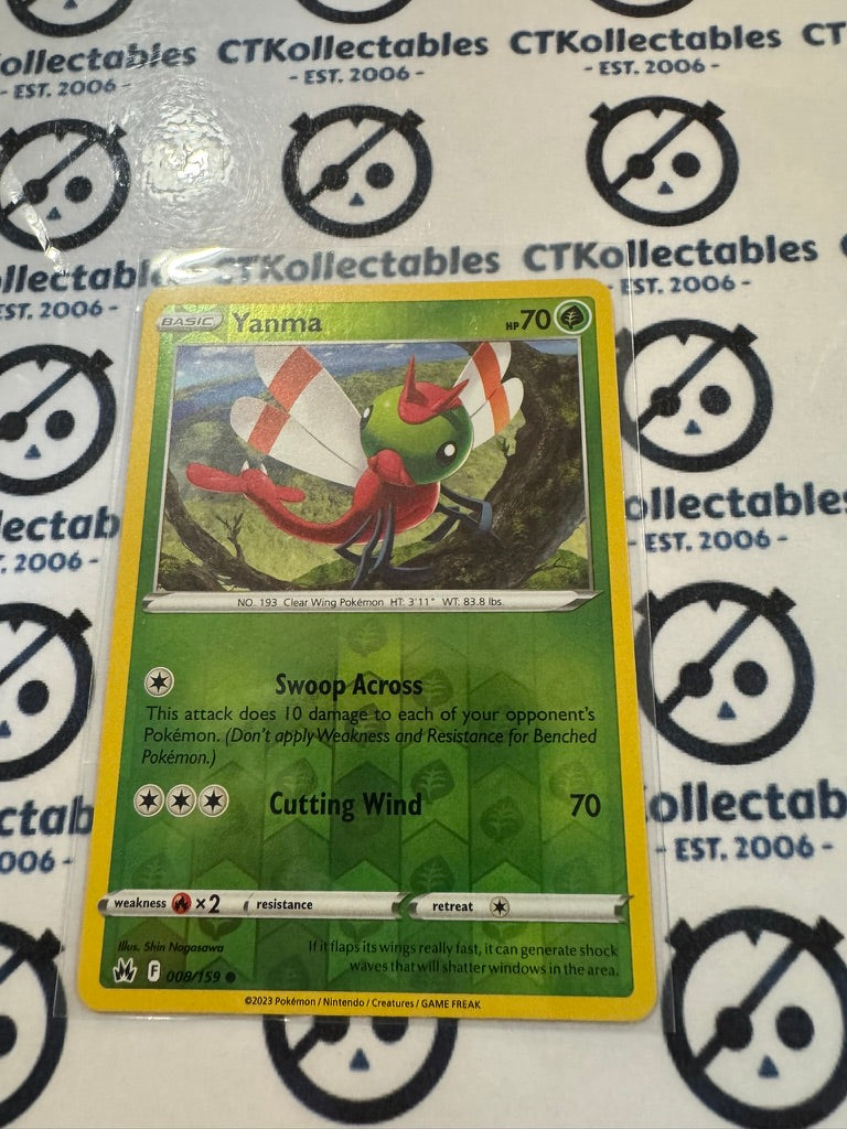 Yanma Reverse Holo #009/159 Crown Zenith Pokémon Card
