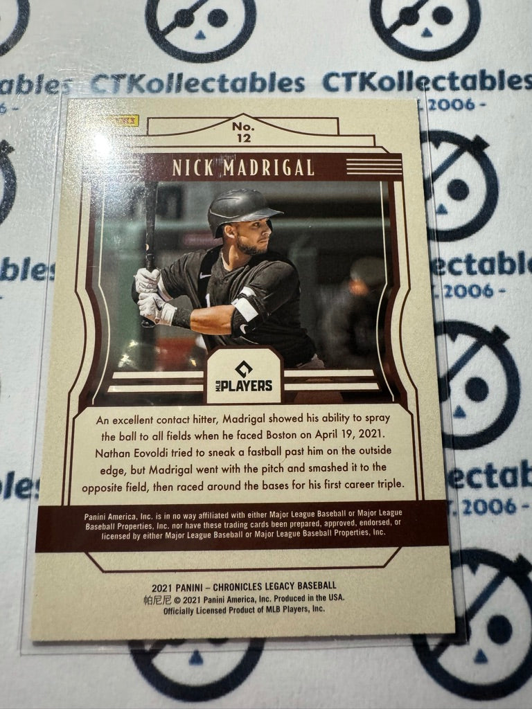 2021 Chronicles MLB Baseball Legyacy Nick Madrigal #12 Chicago