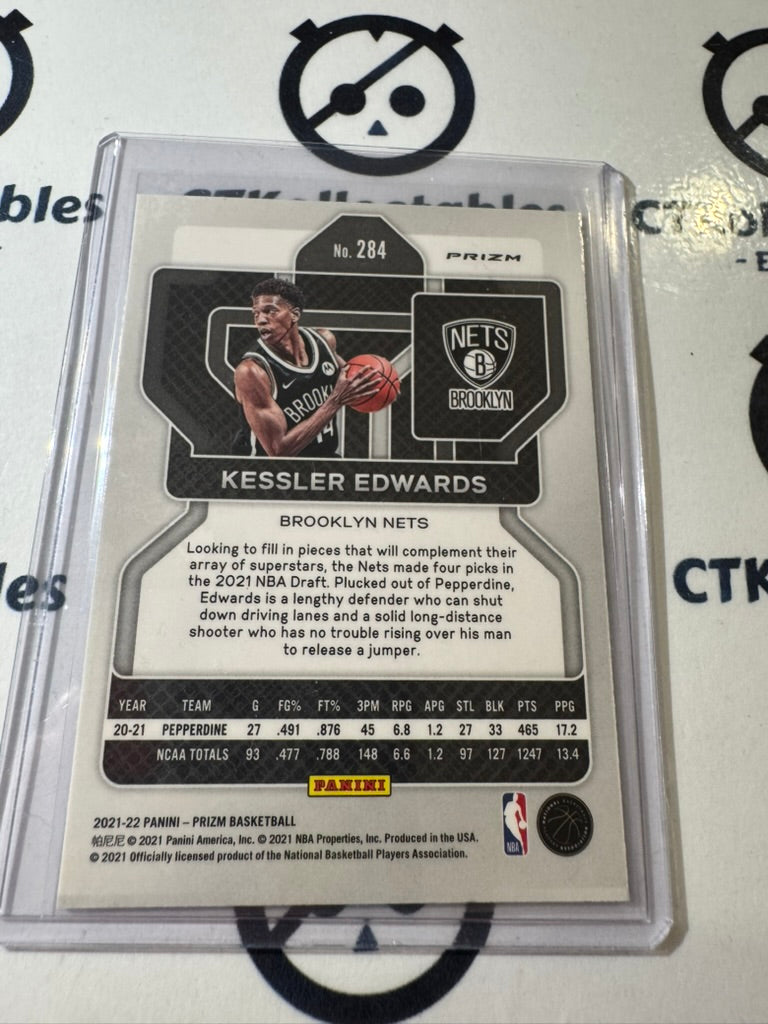 2021-22 NBA Prizm Kessler Edwards Silver Prizm rookie card RC #284 Nets