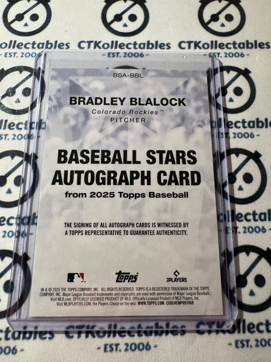 2025 Topps Series 2 Baseball Bradley Blalock rookie Auto #BSA-BBL Rockies