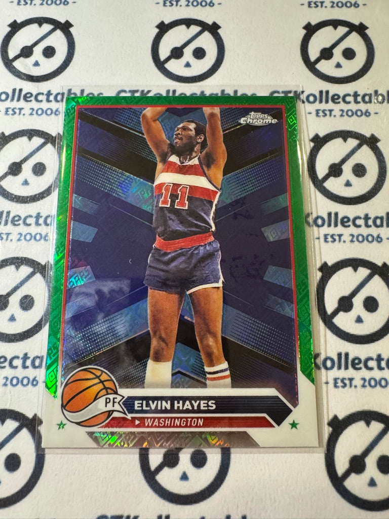 2023/24 Topps NBA Chrome Elvin Hayes Green Wave Refractor #178 wizards