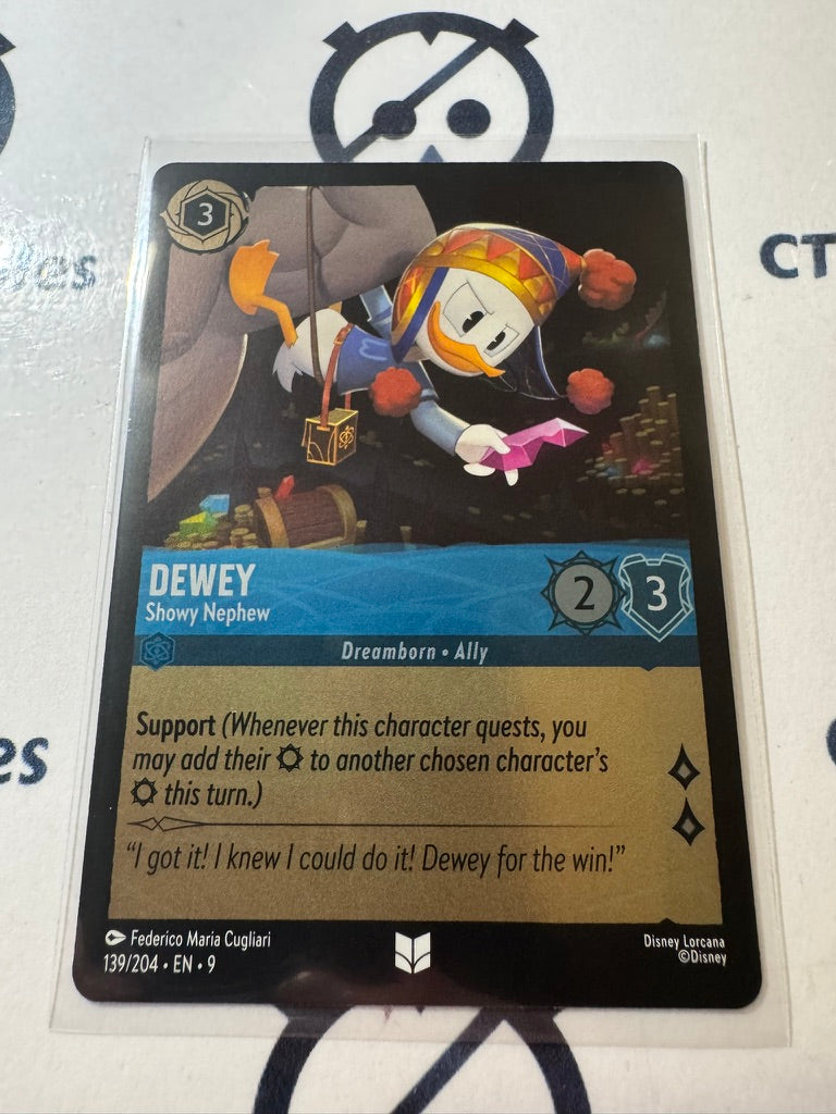 Disney Lorcana Fabled COLD FOIL 139/204 Dewey - Showy Nephew UC