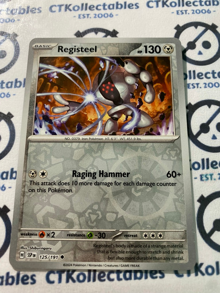 Registeel Reverse Holo #125/191 Surging Sparks Pokémon TCG 2024