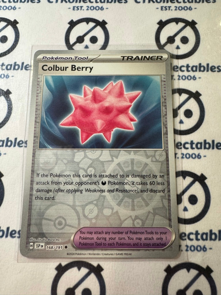 Colbur Berry Reverse Holo #168/191 Surging Sparks Pokémon TCG 2024