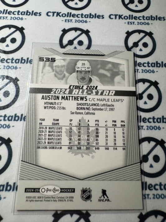 2024-25 O-Pee-Chee Hockey ALL STAR #535 Auston Matthews Toronto Maple Leafs