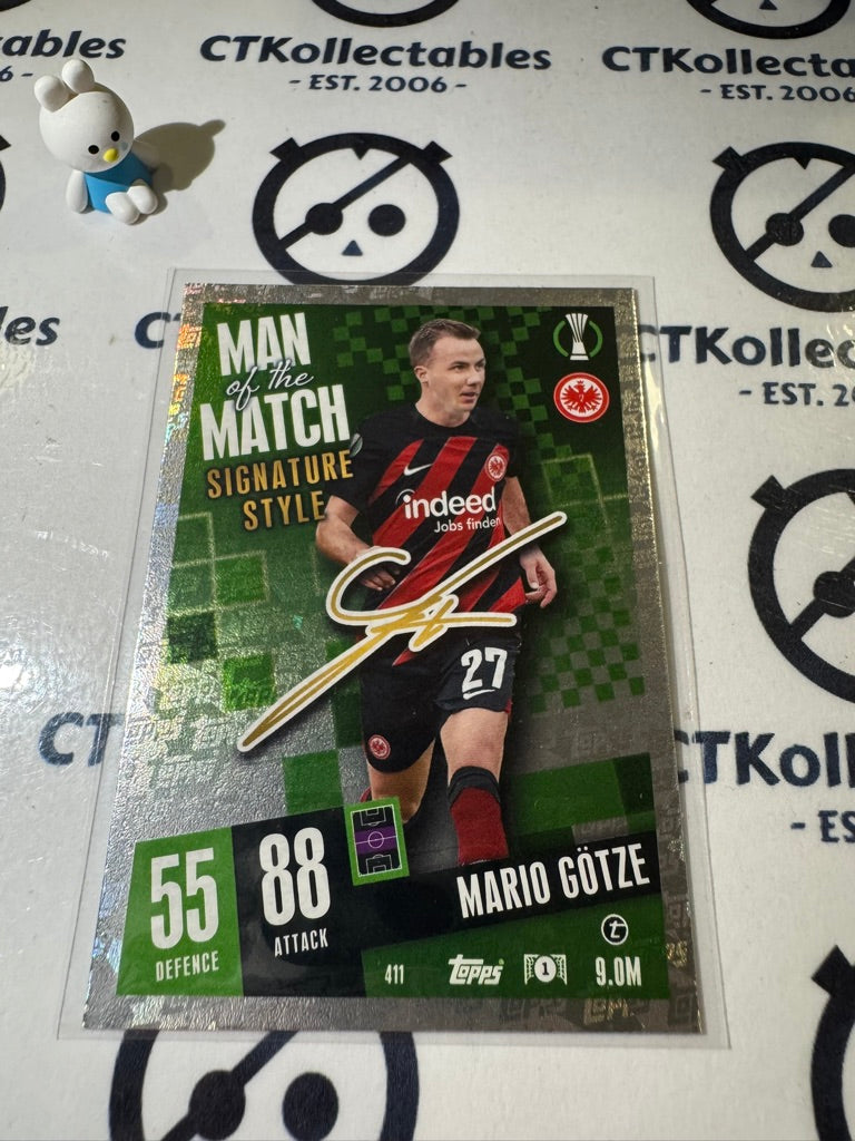 2023-24 TOPPS MATCH ATTAX MARIO GOTZE MAN OF THE MATCH SIGNATURE STYLE #411