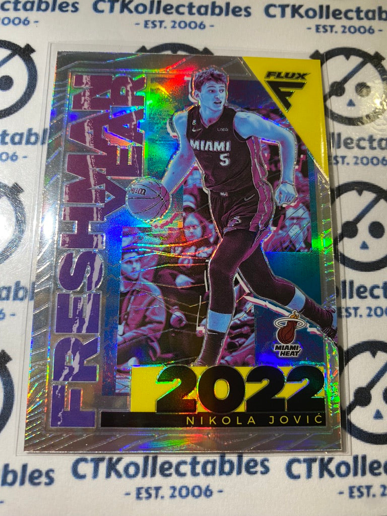 2022-23 NBA Panini FLUX Nikola Jovic Silver Prizm Freshman Year #18 Heat