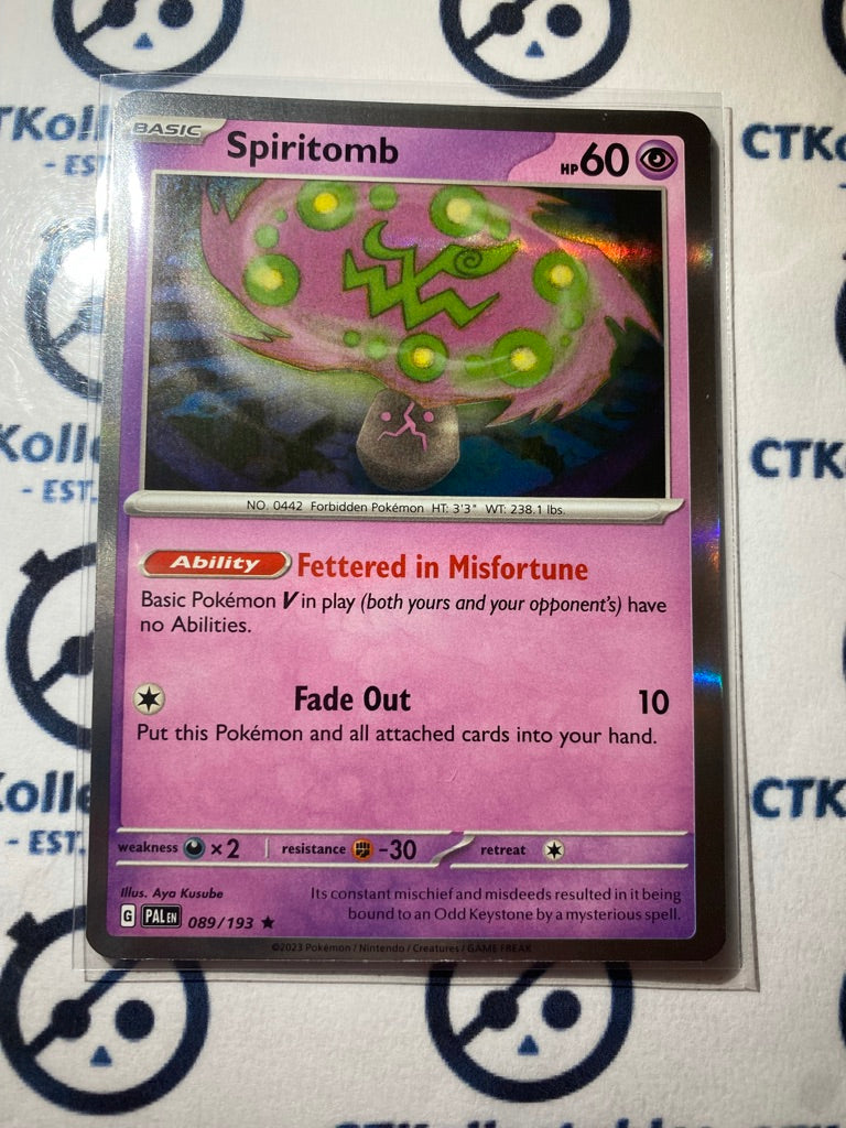 Spiritomb Holo Rare #089/193 2023 Paldea Evolved Pokemon Card Spiritomb Holo Rare #089/193 2023 Paldea Evolved Pokemon Card