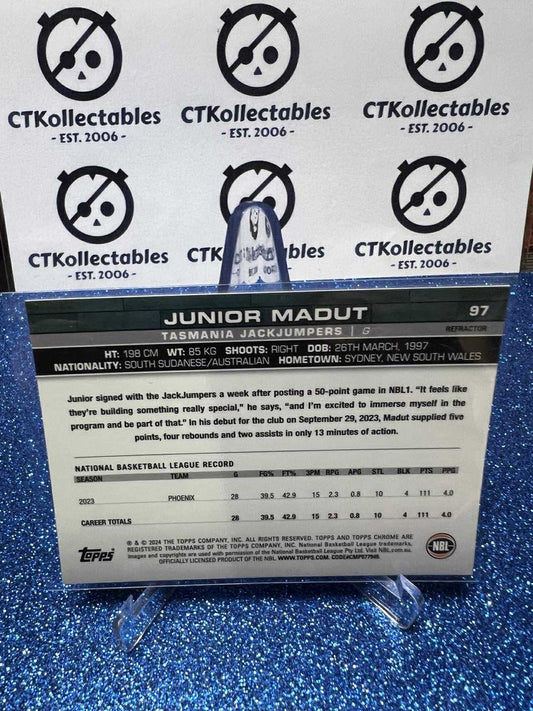 2023-24 Topps Chrome NBL Refractor #97 Junior Madut Tasmania JackJumpers