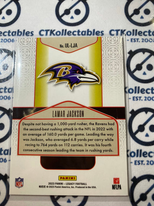 2023 NFL Panini Legacy Lamar Jackson Lamb Under The Lights Silver #UL-LJA Ravens