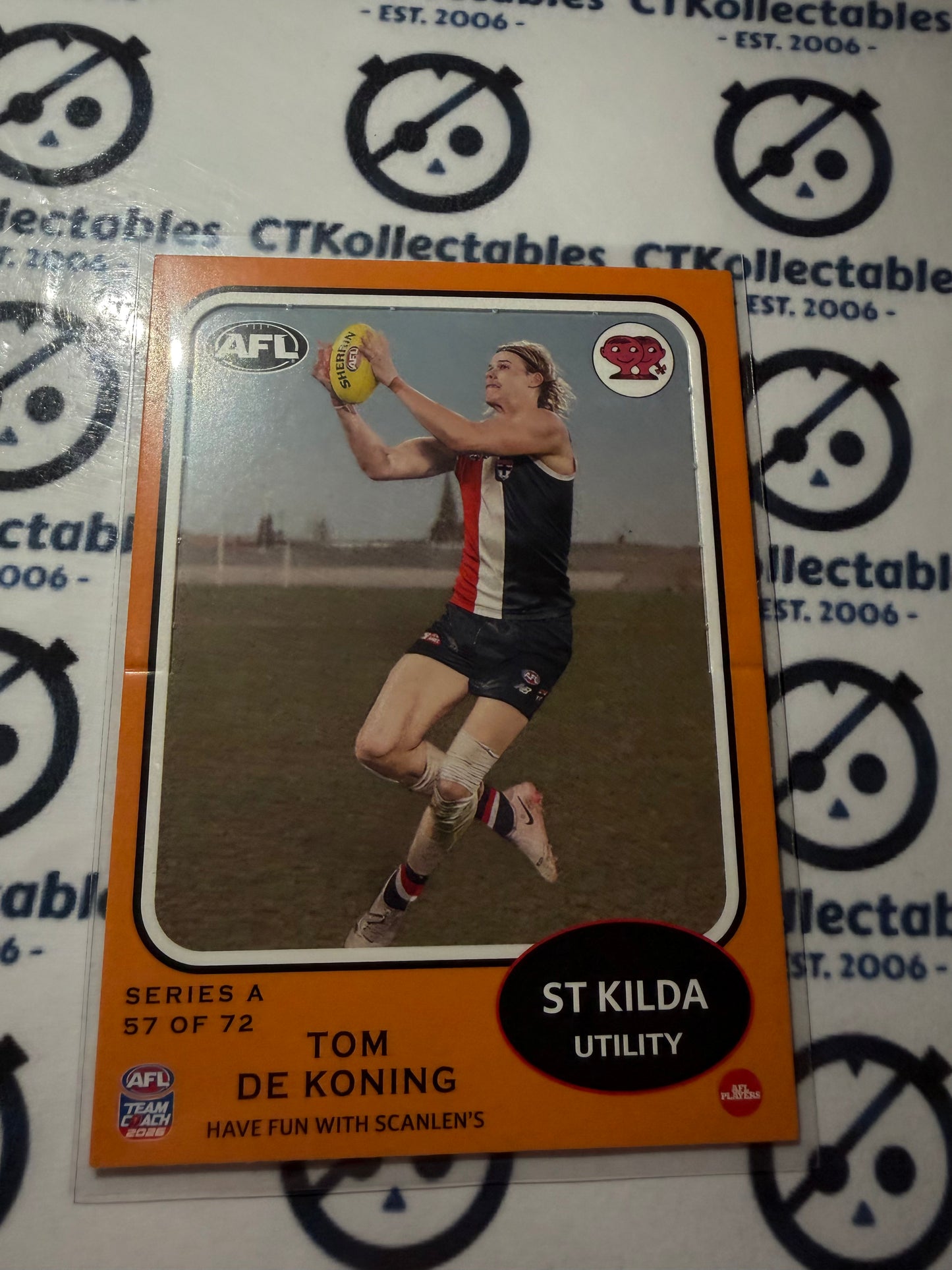 2026 Teamcoach AFL Scanlens Die-Cut Tom De Koning 57 of 72 Saints
