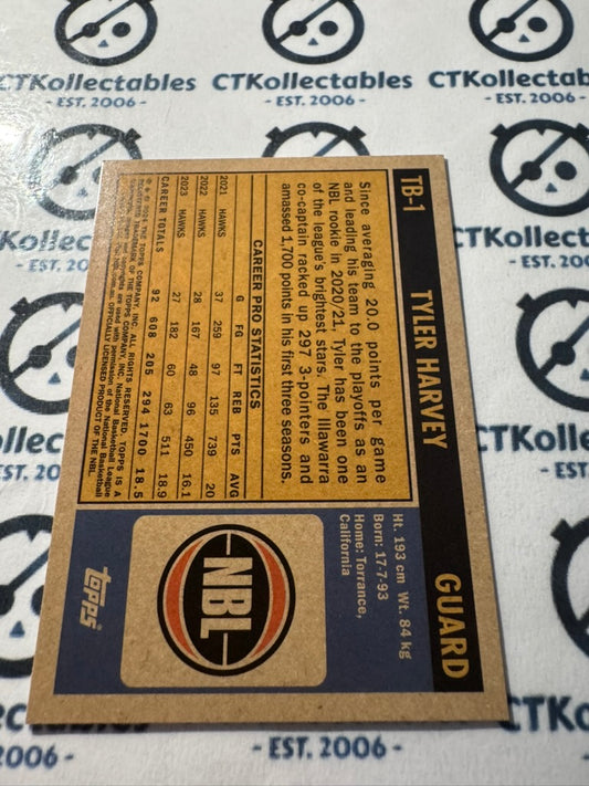 2023-24 Topps NBL Tyler Harvey 1971 Topps Throwback #TB-1 Hawks