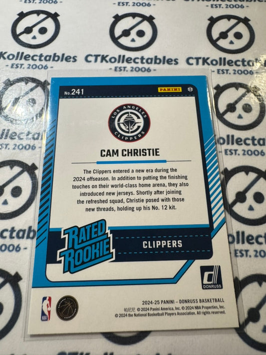 2024-25 NBA Panini Donruss Cam Christie Rated rookie RC #241 Clippers