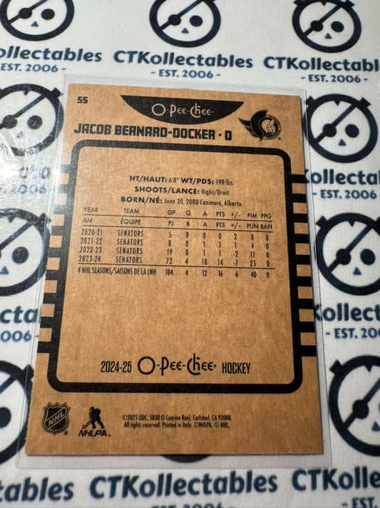 2024-25 O-Pee-Chee Hockey RETRO #55 Jacob Bernard-Docker Ottawa Senators