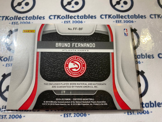 2019-20 Panini NBA Certified Bruno Fernando Freshman Fabrics Jersey Auto Hawks