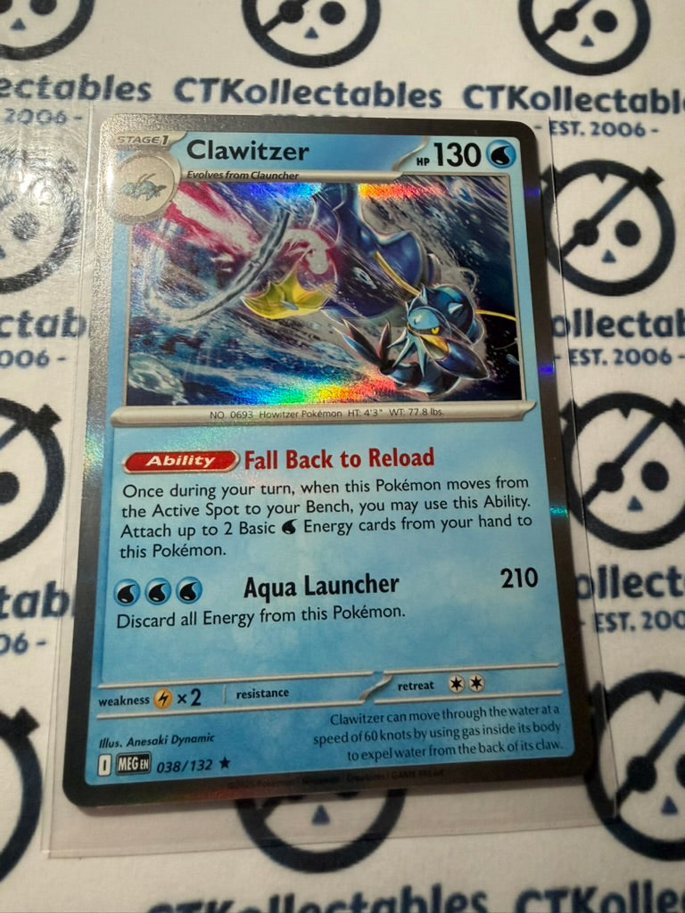 Clawitzer Holo Rare Mega Evolution #038/132 Pokemon