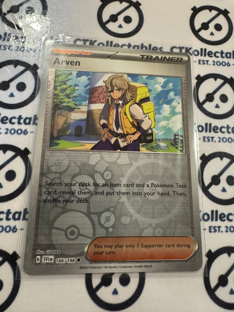 Arven Reverse Holo #166/198 2023 Scarlet & Violet Pokémon TCG