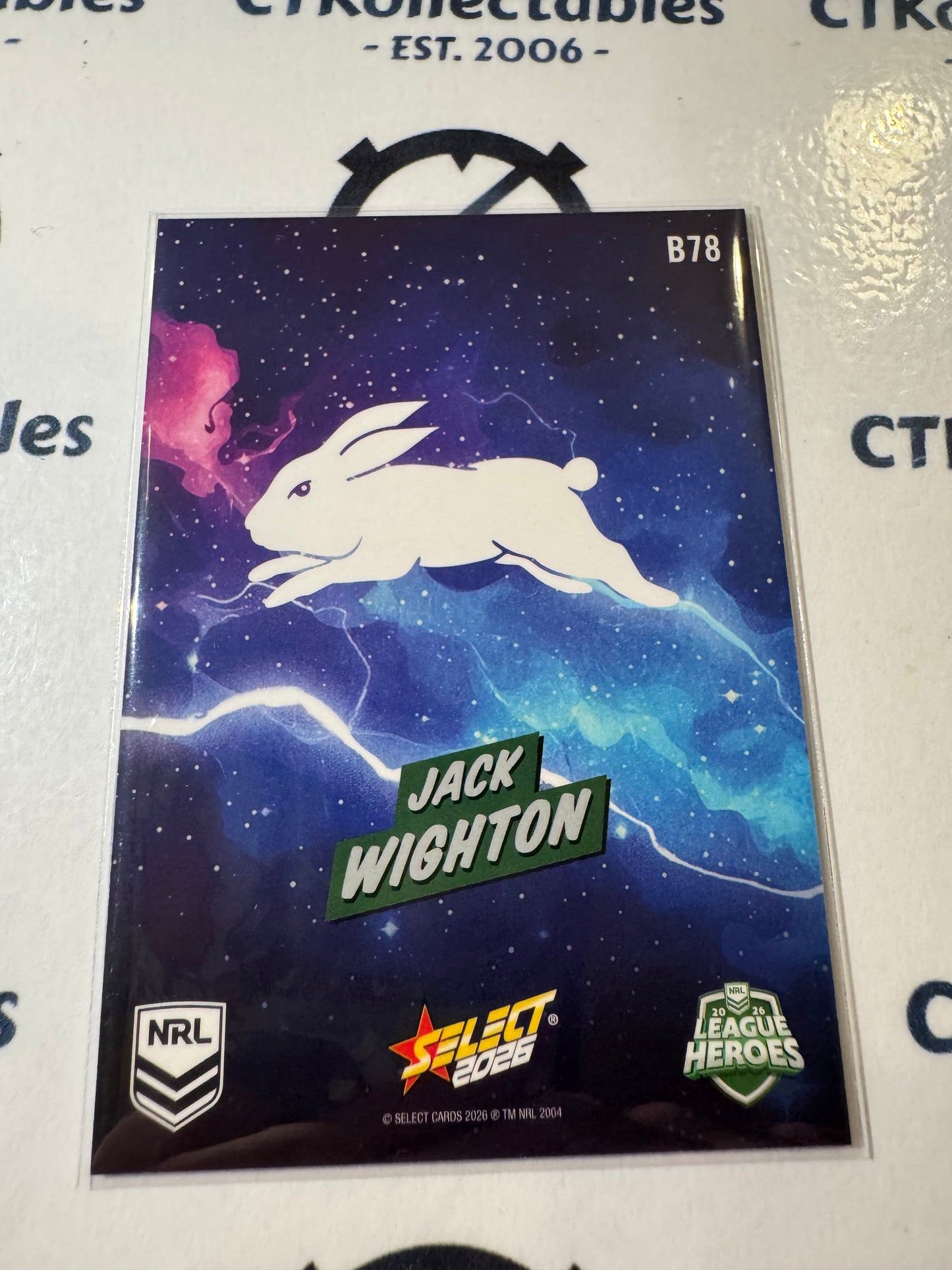 2026 Select NRL League Heroes BANG #B78 Jack Wighton Rabbitohs