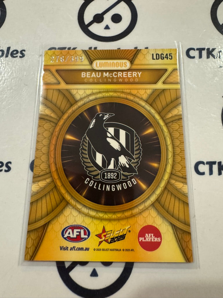 2025 AFL Footy Stars Luminous Beau McCreery #LDG45 Dragon Scales Gold #276/399