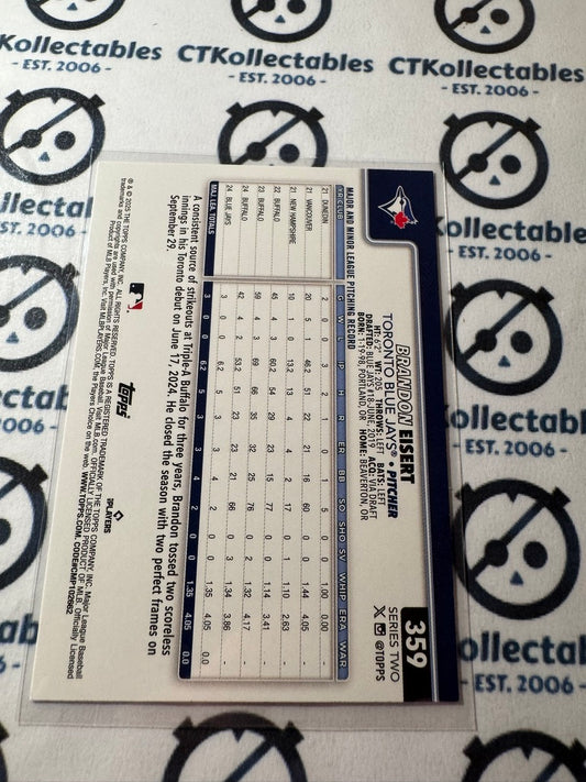 2025 Topps Series 2 Baseball Brandon Eisert rookie RC #359 Blue Jays