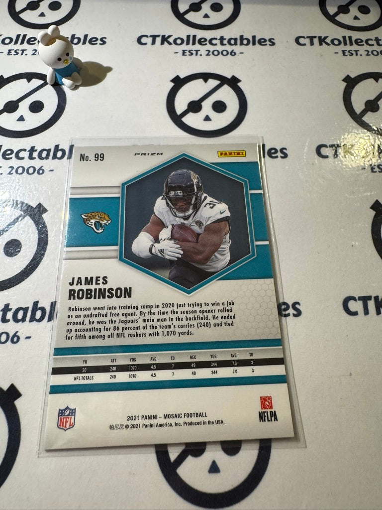2021 PANINI NFL MOSAIC JAMES ROBINSON GREEN MOSAIC PRIZM #99 JAGUARS